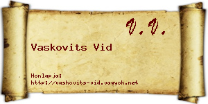 Vaskovits Vid névjegykártya